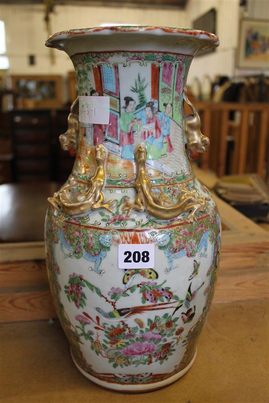 19th century Canton famille rose vase